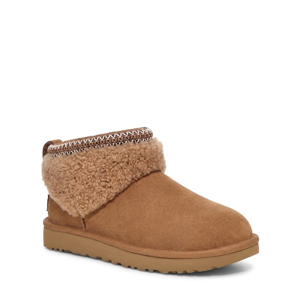 NEW UGG women's ultra mini maxi curly boots in chestnut